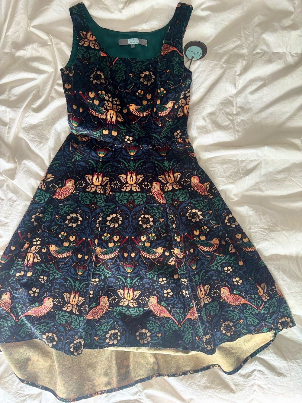 New With Tags Eva Franco for Anthropologie curdoroy bird dress